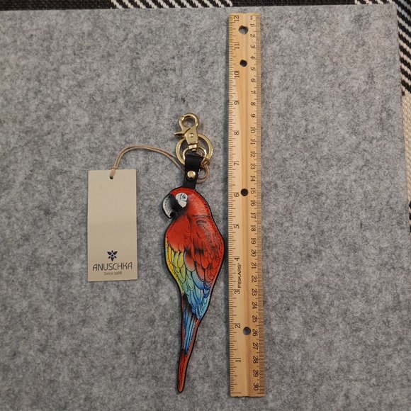 Anuschka Accessories - Painted Parrot leather bag charm NWT Anuschka
